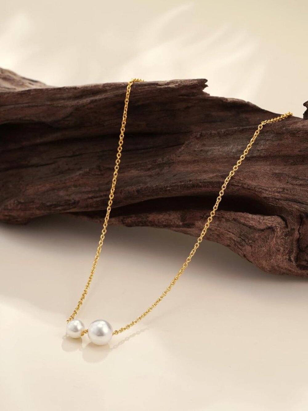 Pearl Necklaces for Women Trendy, 14k Gold Plated Dainty Necklace Simple Pearl D - Picture 5 of 9